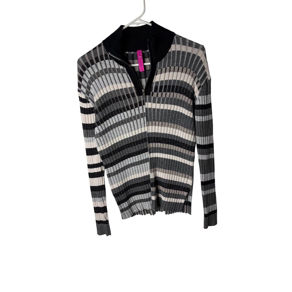 Zaket And Plover 1/4 Zip Ribbed Sweater Pullover Size s Multicolor Grays